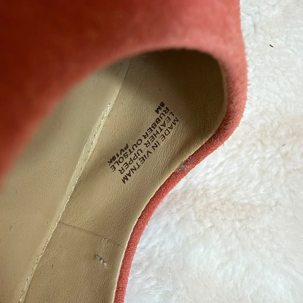 Michael Michael Kors Dorothy Flex Pumps Coral Pink Suede Pointed Toe Heels 8M